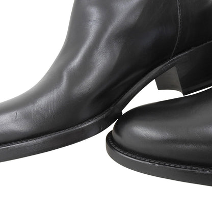 SARTORE サルトル 美品 バッグジップ クロスバックル ロングブーツ シューズ レディース ブラック 37 SR1208 シューズ 37