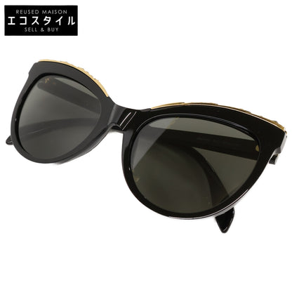 Alexander McQueen アレキサンダーマックイーン 【美品】AM0181S 001 ビジュー キャットアイ サングラス 55□21-145