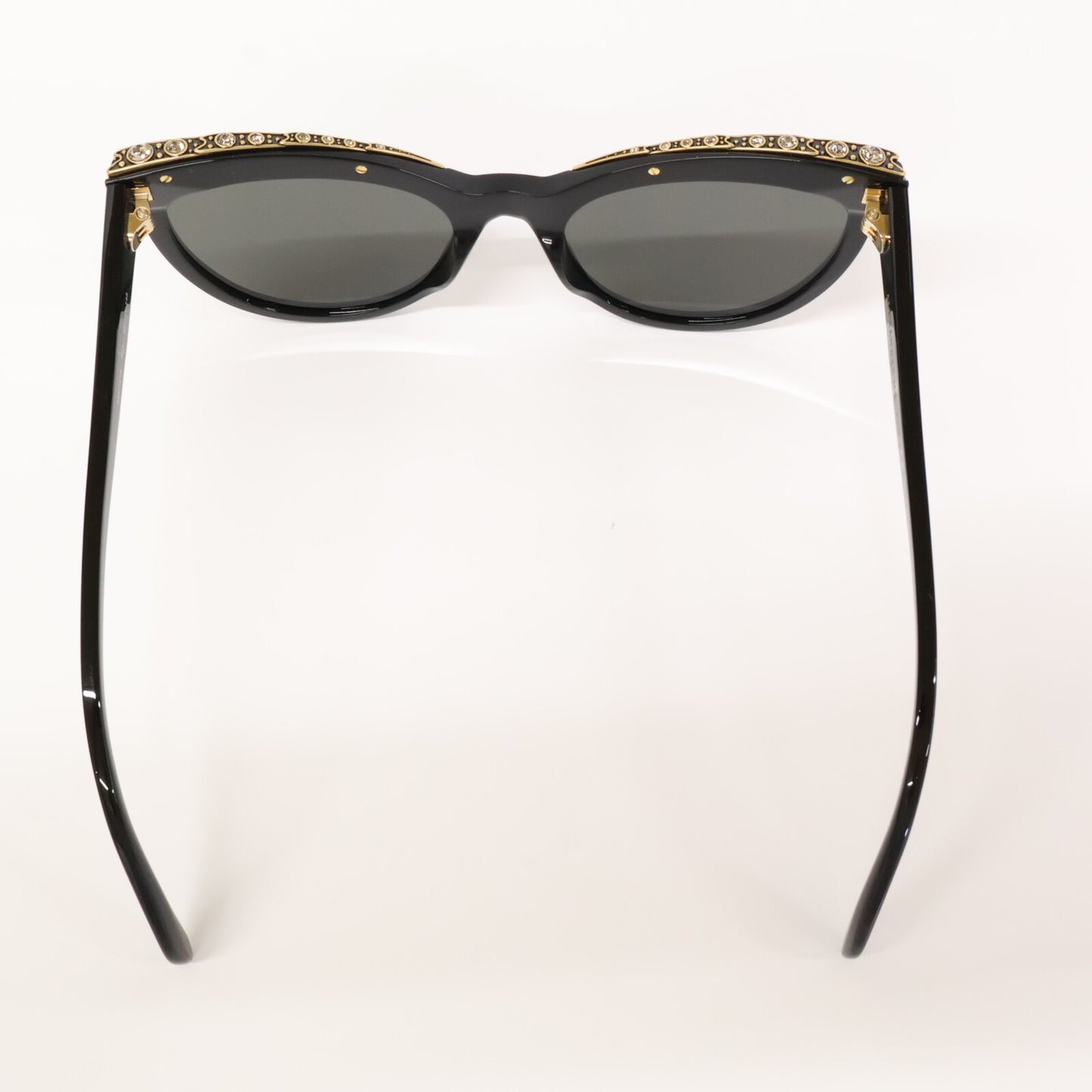 Alexander McQueen アレキサンダーマックイーン 【美品】AM0181S 001 ビジュー キャットアイ サングラス 55□21-145