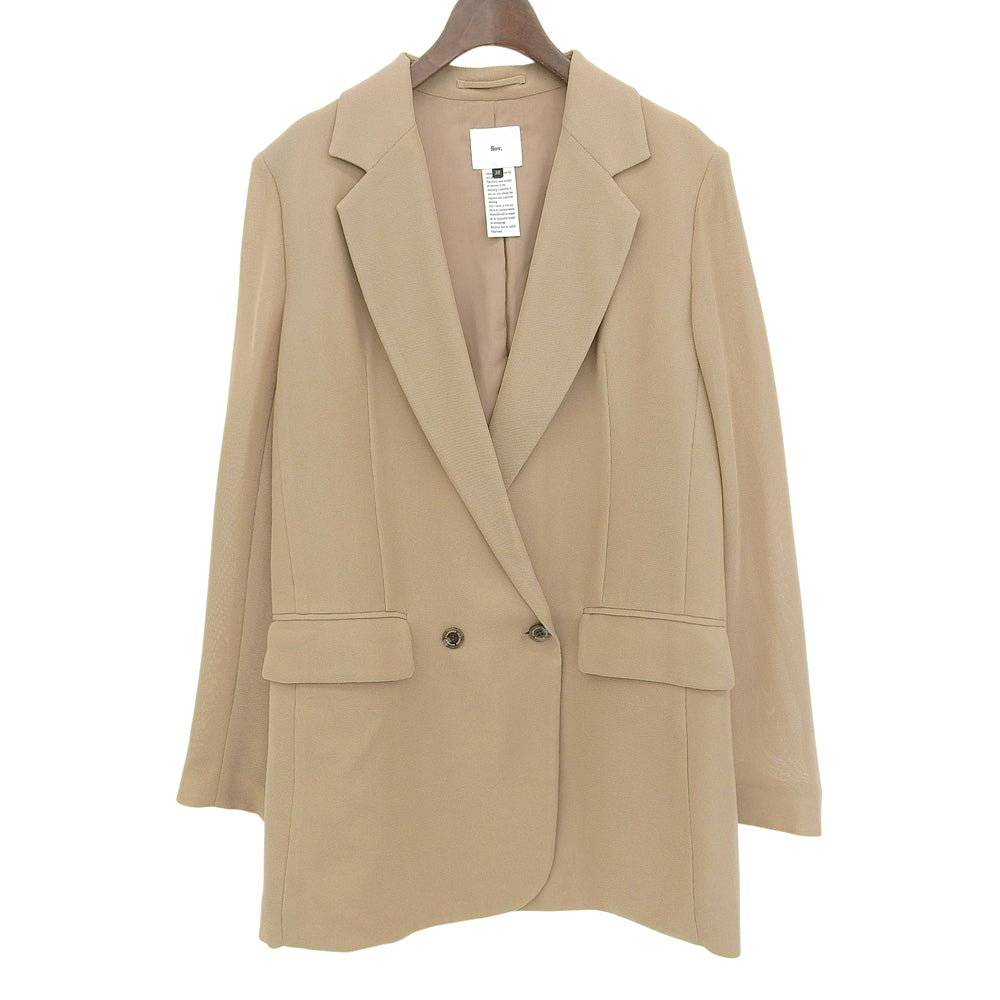 SOV. ソブ ダブルスタンダード 美品 キュプラ カラミ テーラードジャケット レディース ブラウン系 38 24年製 ジャケット 38