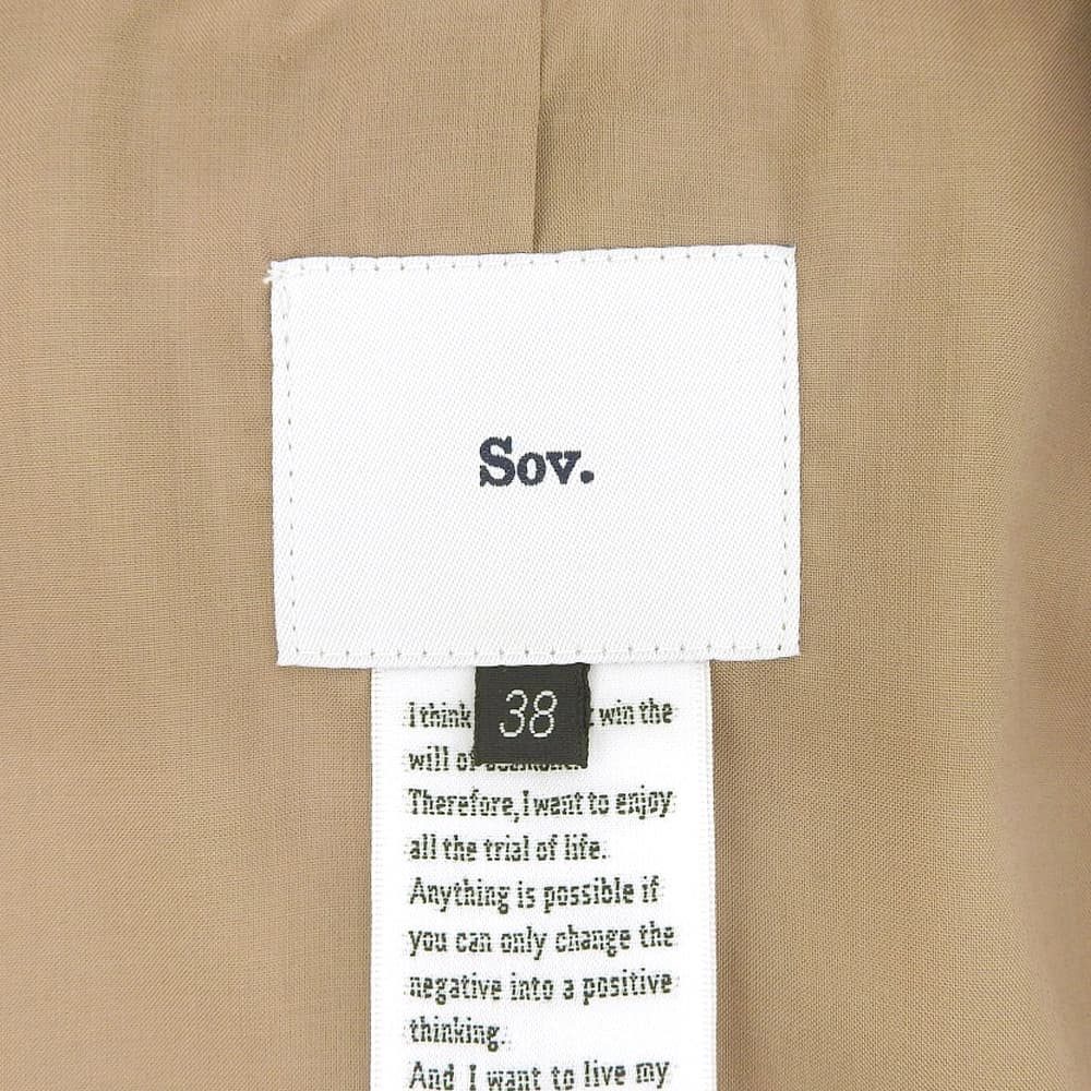 SOV. ソブ ダブルスタンダード 美品 キュプラ カラミ テーラードジャケット レディース ブラウン系 38 24年製 ジャケット 38