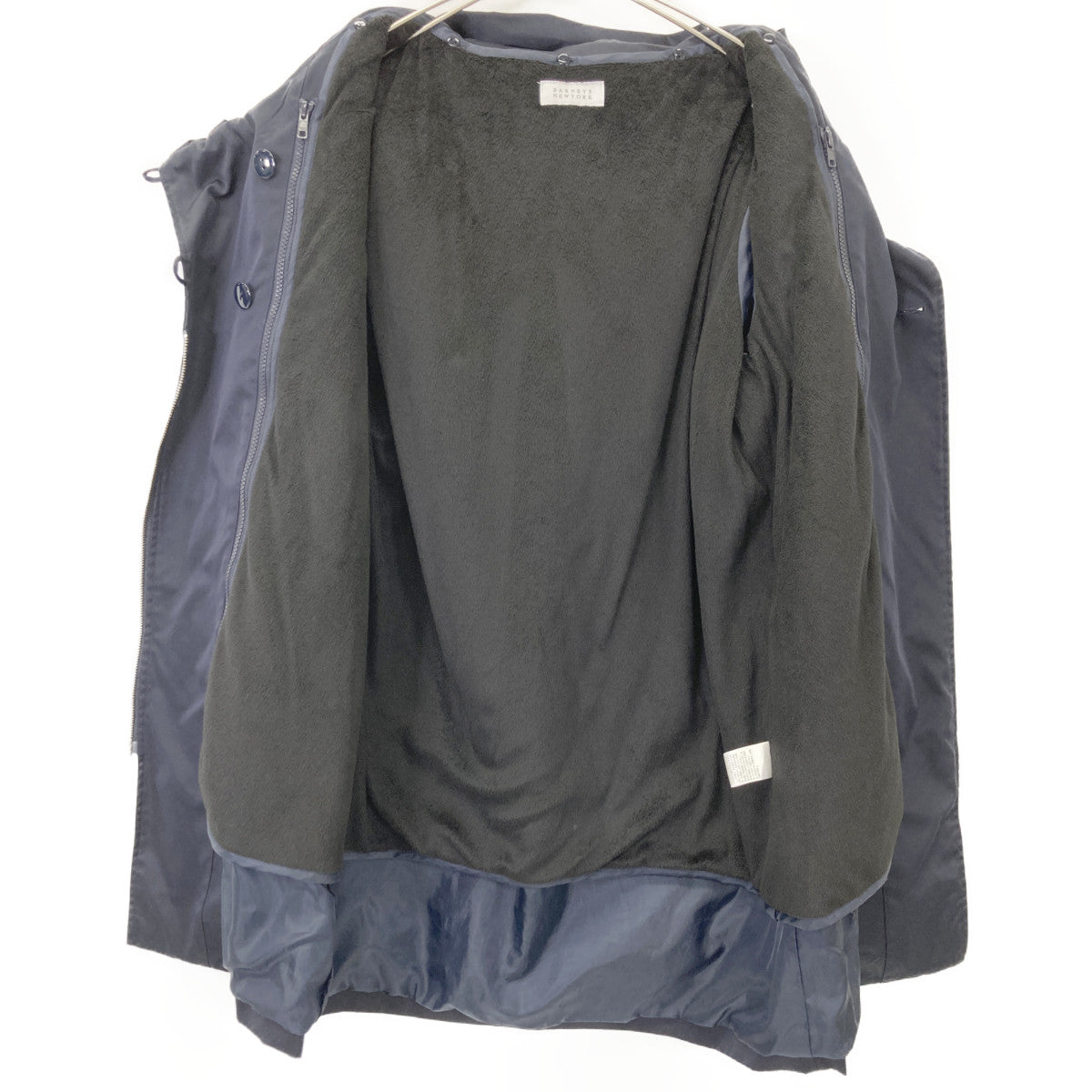 BARNEYS NEWYORK バーニーズニューヨーク 2185105 ﾈｲﾋﾞｰ ﾗｲﾅｰ付 ﾅｲﾛﾝｺｰﾄ コート 38