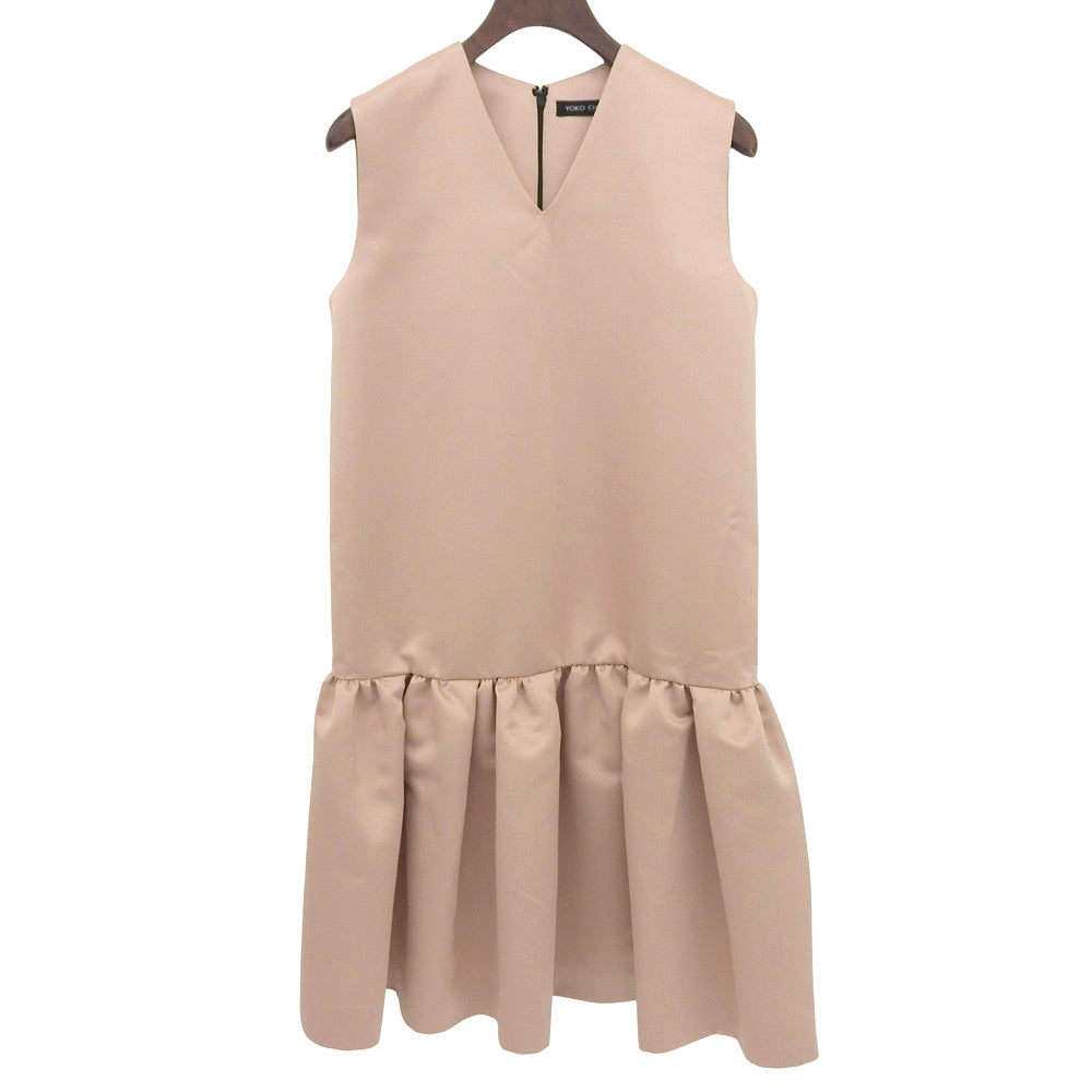 YOKOCHAN ヨーコチャン Vネック ワンピース レディース ベージュ 36 YCD-217-328 ワンピース 36