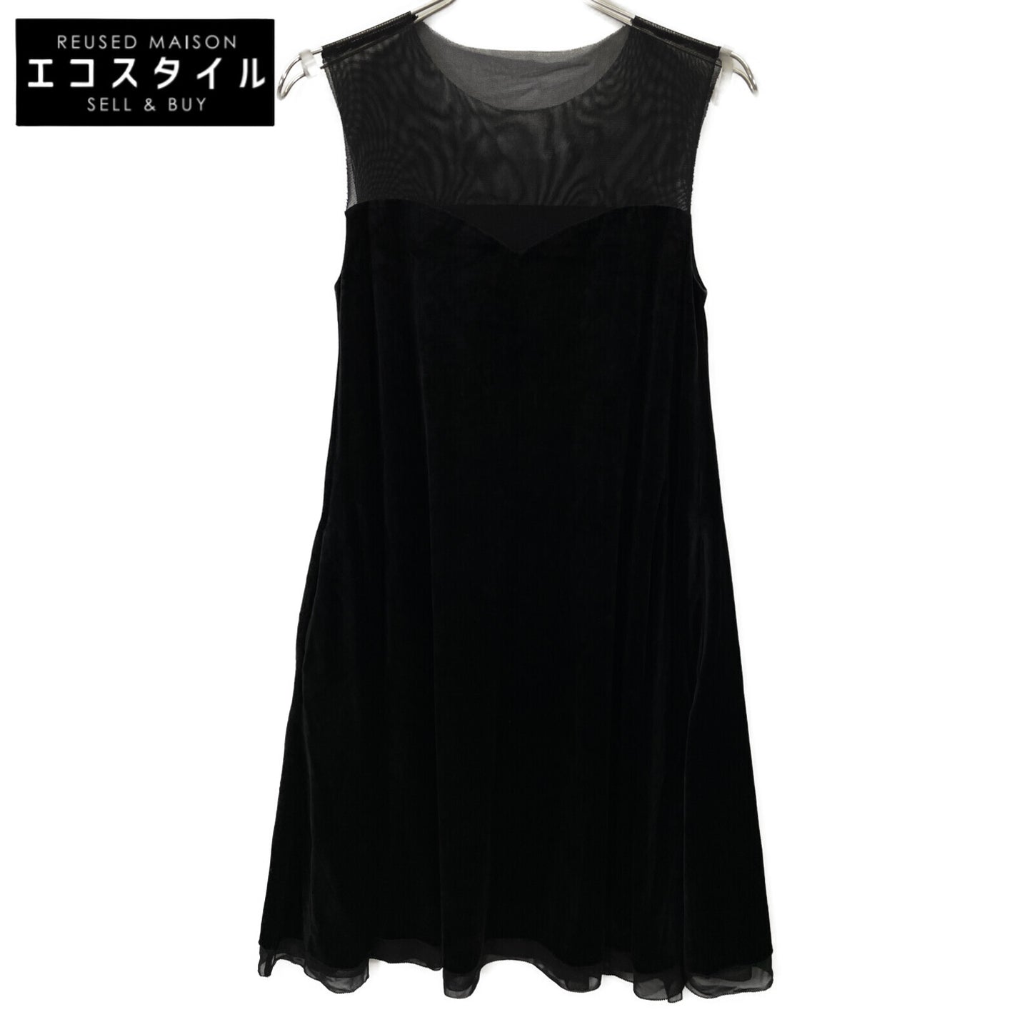 DAISY LIN デイジーリン 06194 ﾌﾞﾗｯｸ Dress Velour Swing ﾜﾝﾋﾟｰｽ ワンピース 38
