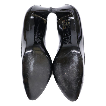 CHANEL シャネル 【美品】G27742 ココマーク リボン エナメル ヒール シューズ 37 1/2