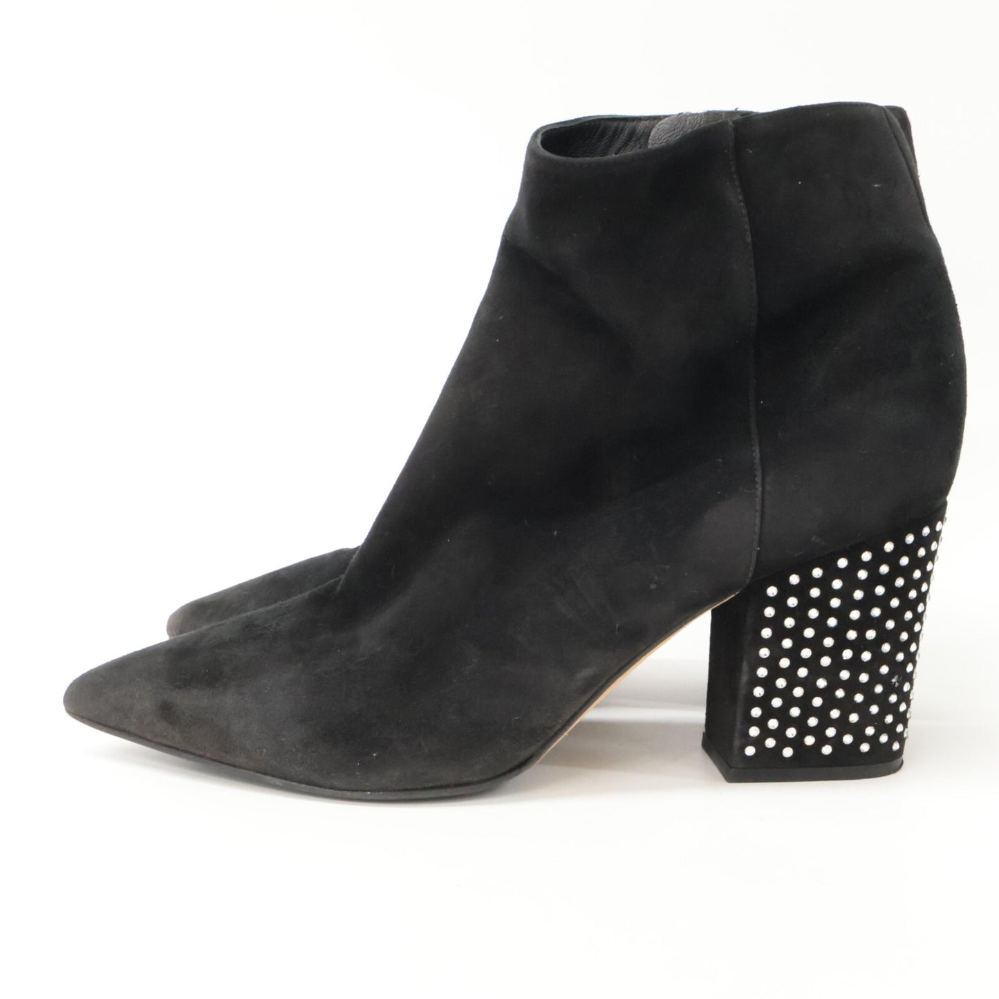 Sergio Rossi セルジオロッシ A85401 スエード ポインテッドトゥ ビジューチャンキーヒール シューズ 38