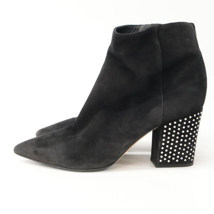 Sergio Rossi セルジオロッシ A85401 スエード ポインテッドトゥ ビジューチャンキーヒール シューズ 38