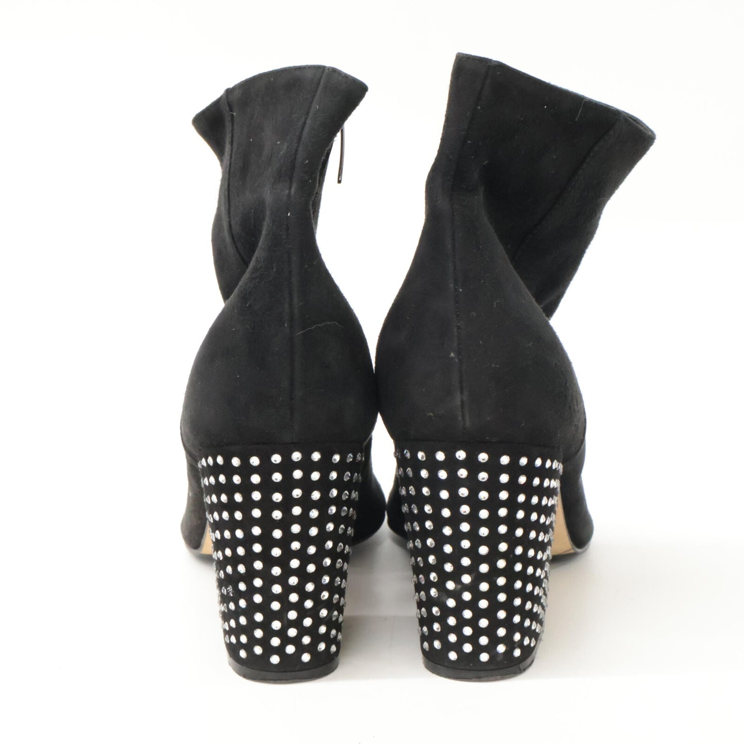 Sergio Rossi セルジオロッシ A85401 スエード ポインテッドトゥ ビジューチャンキーヒール シューズ 38