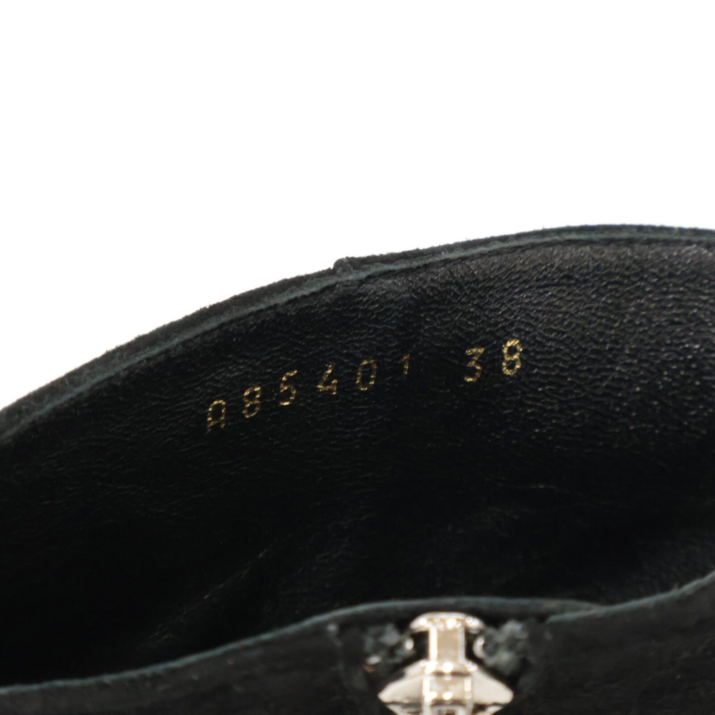 Sergio Rossi セルジオロッシ A85401 スエード ポインテッドトゥ ビジューチャンキーヒール シューズ 38