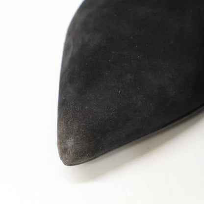 Sergio Rossi セルジオロッシ A85401 スエード ポインテッドトゥ ビジューチャンキーヒール シューズ 38