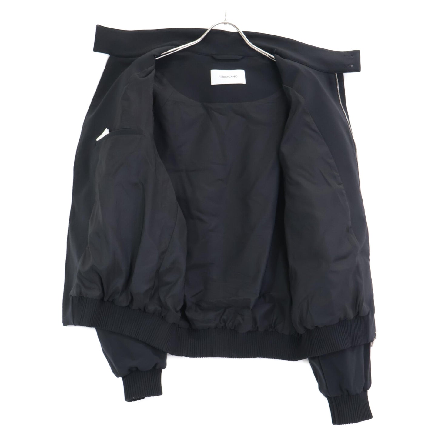Salvatore Ferragamo サルヴァトーレフェラガモ 美品 国内正規 143915 773092 24SS クロップド ブルゾン ボンバー ジャケット 50