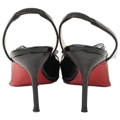 Christian Louboutin クリスチャンルブタン リボン パテント オープントゥ パンプス シューズ 37