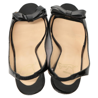 Christian Louboutin クリスチャンルブタン リボン パテント オープントゥ パンプス シューズ 37