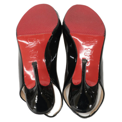 Christian Louboutin クリスチャンルブタン リボン パテント オープントゥ パンプス シューズ 37