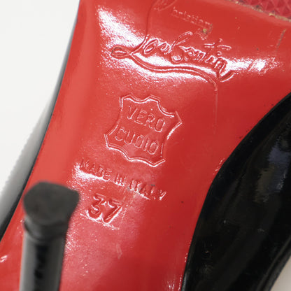 Christian Louboutin クリスチャンルブタン リボン パテント オープントゥ パンプス シューズ 37