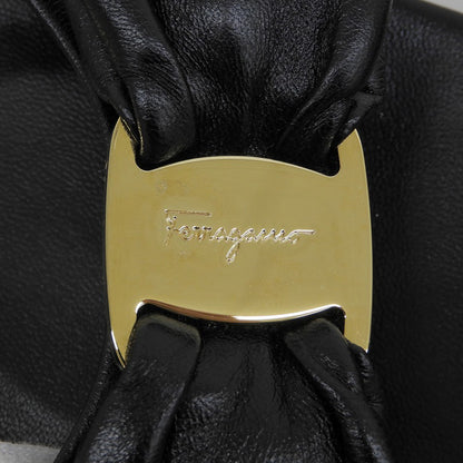 Salvatore Ferragamo サルヴァトーレフェラガモ ヴァラ リボントゥ フラット スライド サンダル レディース ブラック 4 シューズ 4