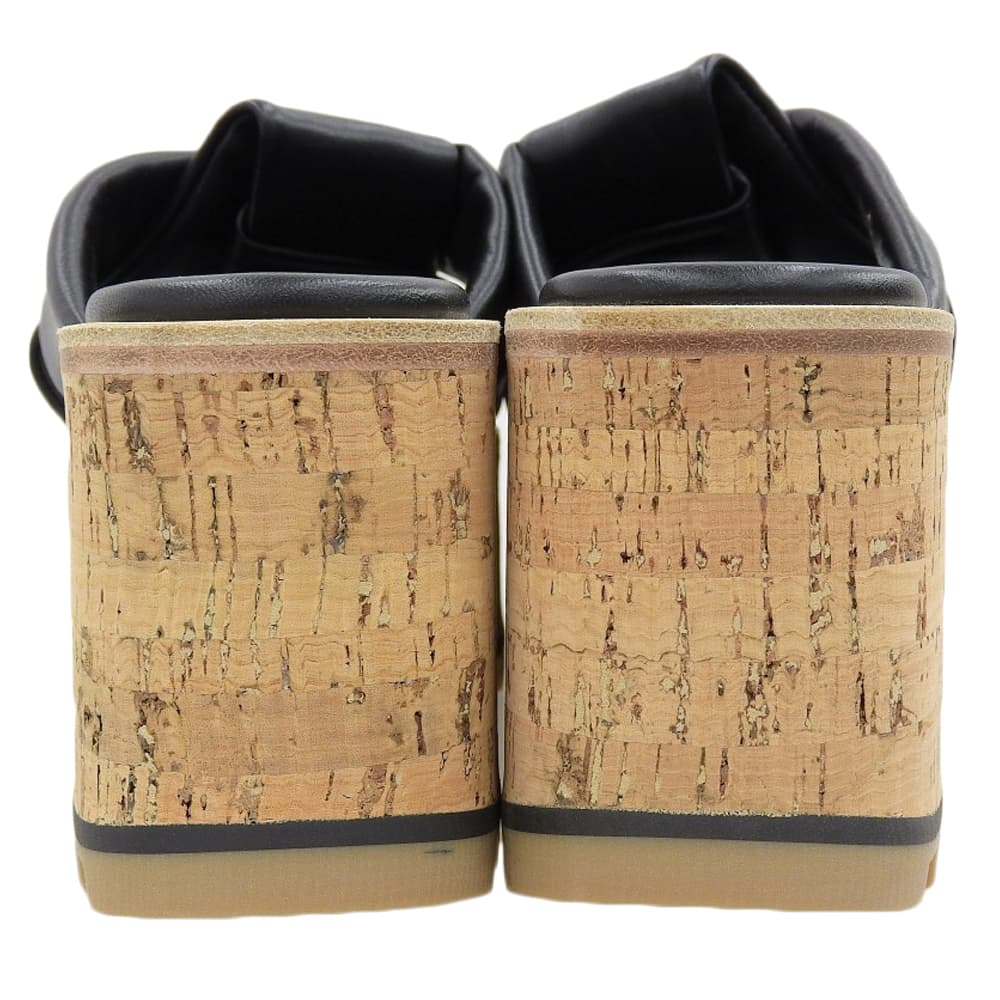 Salvatore Ferragamo サルヴァトーレフェラガモ 新品同様 ENGRACIA コルク ウェッジソール サンダル シューズ レディース 黒 4C 24SS シューズ 4C