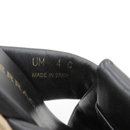 Salvatore Ferragamo サルヴァトーレフェラガモ 新品同様 ENGRACIA コルク ウェッジソール サンダル シューズ レディース 黒 4C 24SS シューズ 4C