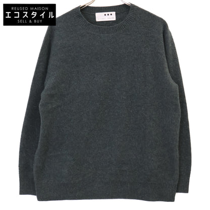 Three dots スリードッツ ｸﾞﾘｰﾝ RC201M ﾘｻｲｸﾙ ｶｼﾐﾔ ｸﾙｰﾈｯｸ ﾆｯﾄ トップス L