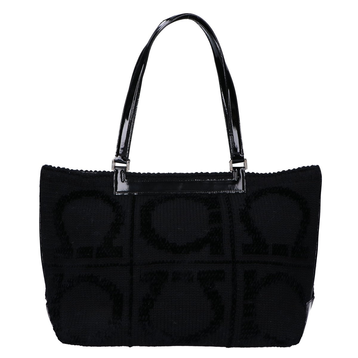 Salvatore Ferragamo サルヴァトーレフェラガモ DV-21 0830 ガンチーニモチーフ ウールｘエナメル トートバッグ