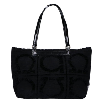 Salvatore Ferragamo サルヴァトーレフェラガモ DV-21 0830 ガンチーニモチーフ ウールｘエナメル トートバッグ