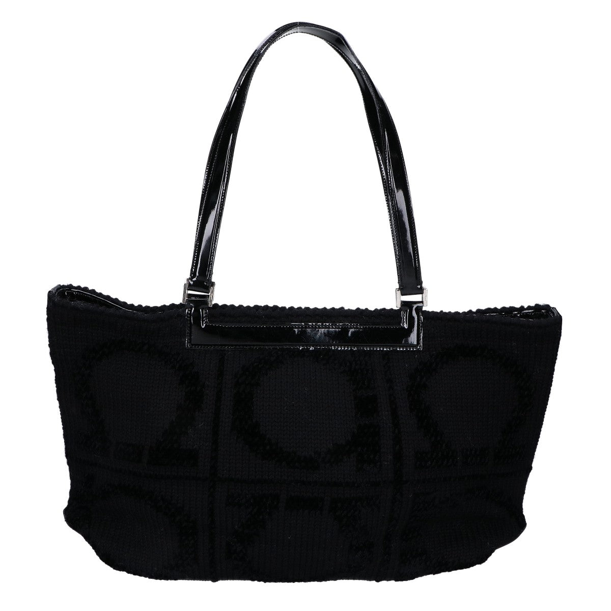 Salvatore Ferragamo サルヴァトーレフェラガモ DV-21 0830 ガンチーニモチーフ ウールｘエナメル トートバッグ